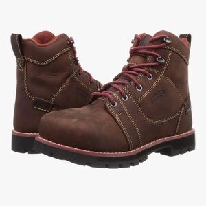 Keen Women’s Seattle Work Boots with Red Accents